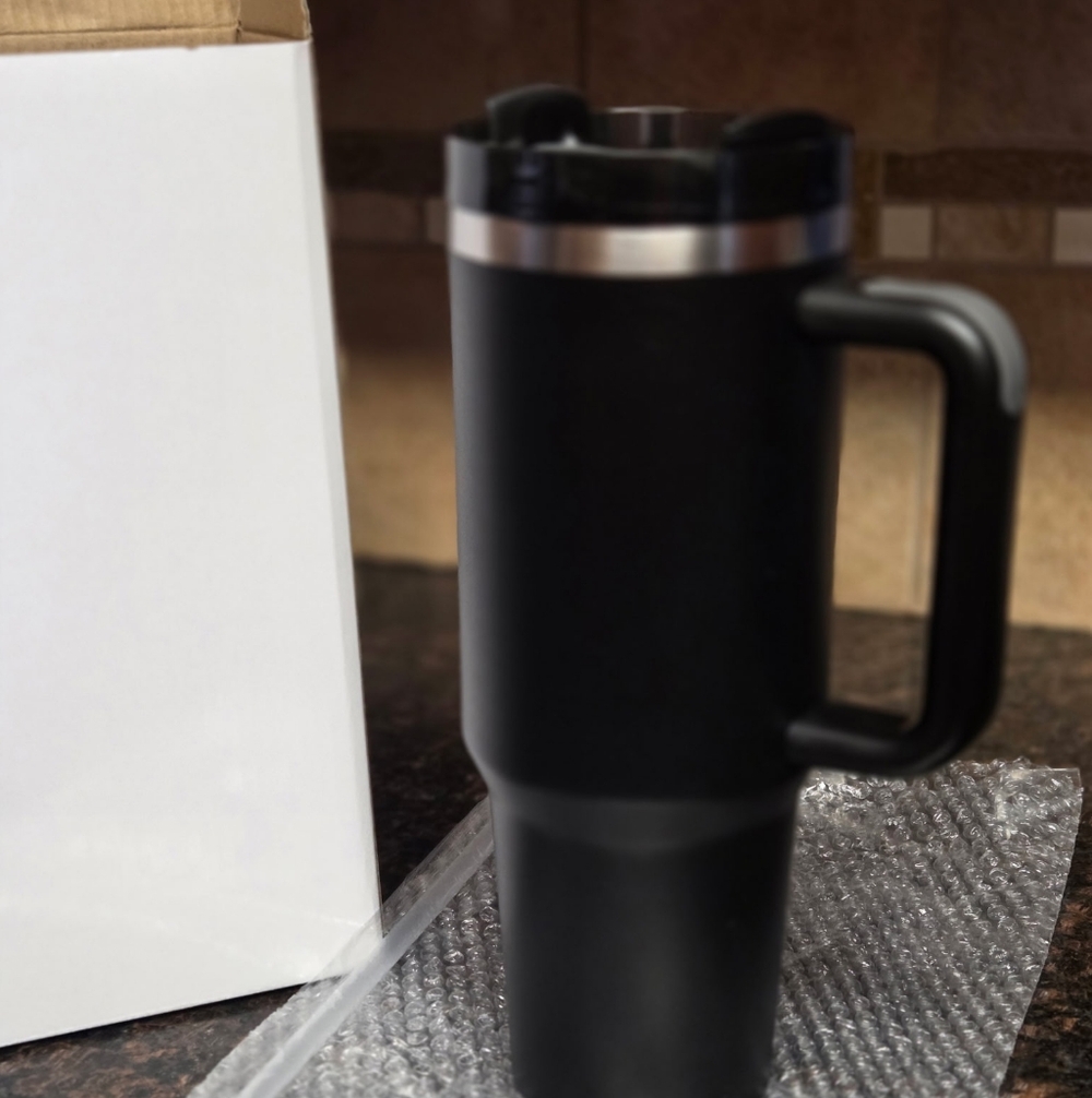 40 oz Insulated Tumbler with Handle & Straw | Stanley-Style | BPA Free